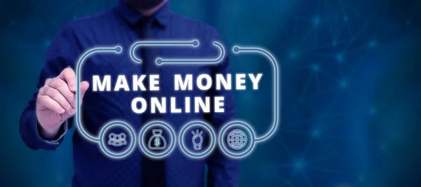 Kézírás Szöveg Make Money Online Fogalmi Fotó Üzleti Ecommerce Ebusiness — Stock Fotó