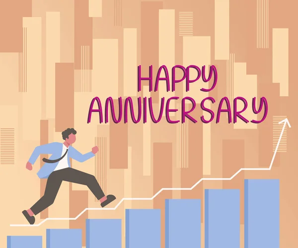 Inspiration Showing Sign Happy Anniversary Word Written Annual Special Milestone — Stock Photo, Image