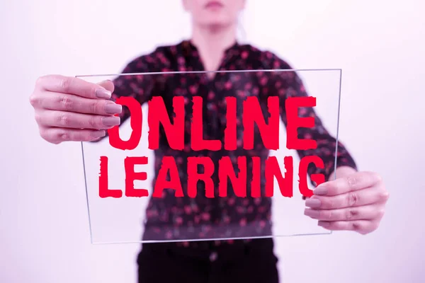 Conceptuele Weergave Online Learning Conceptuele Foto Educatieve Tool Basis Van — Stockfoto