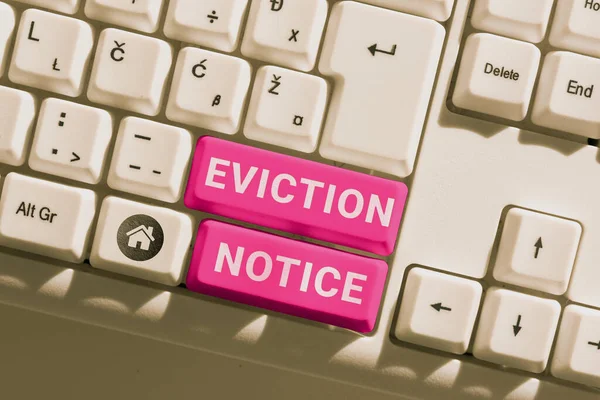 Eviction Notice 텍스트 콘셉트 누군가가 재산을 떠나야 한다는 — 스톡 사진
