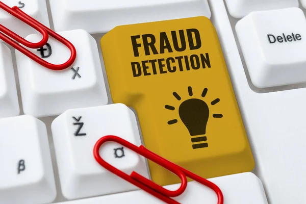 Conceptual Caption Fraude Detección Enfoque Empresarial Identificación Del Fraude Real — Foto de Stock