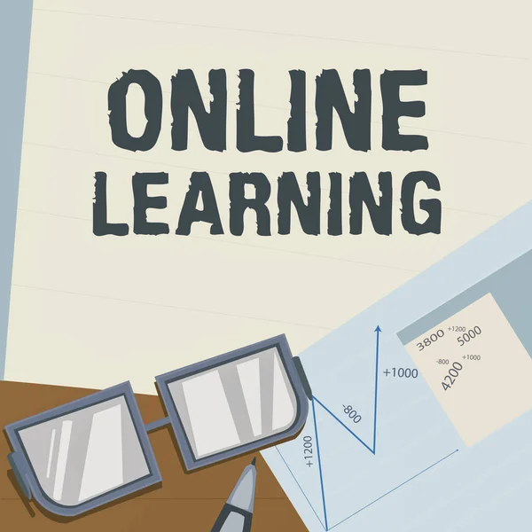Inspiration Zeigt Zeichen Online Lernen Business Überblick Bildungswerkzeug Basierend Auf — Stockfoto
