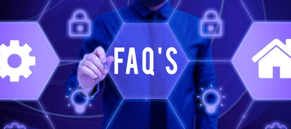 Texto Caligrafia Faq Business Showcase List Questions Answers Relating Particular — Fotografia de Stock