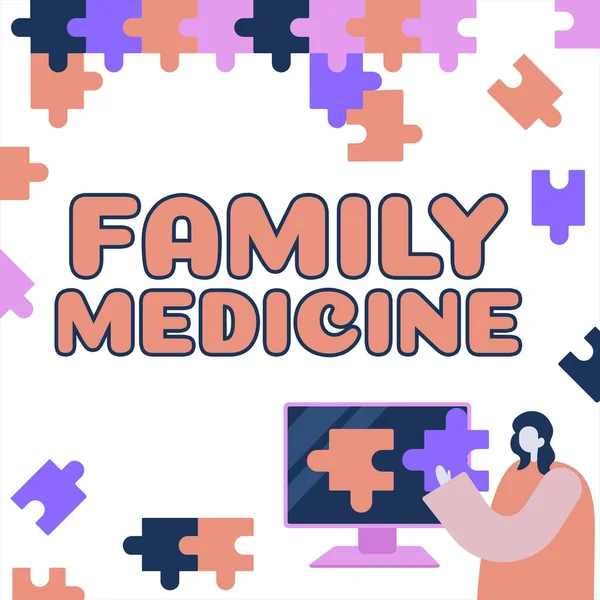 stock image Sign displaying Family Medicine, Word for designed to provide basic healthcare to family members