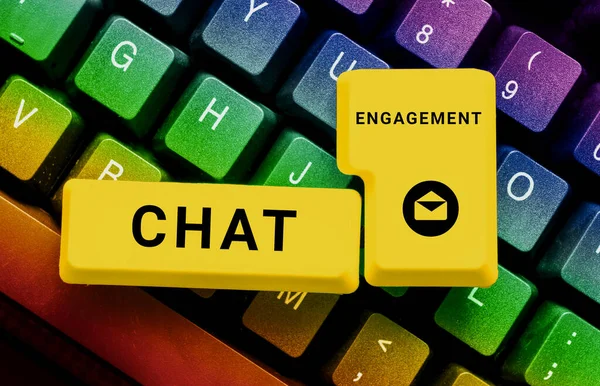 Scrittura Visualizzazione Del Testo Chat Engagement Business Concept Cliente Interagisce — Foto Stock