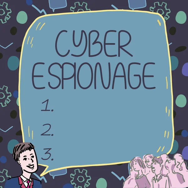 Tekenen Weergeven Cyber Spionage Internet Concept Het Verkrijgen Van Geheimen — Stockfoto