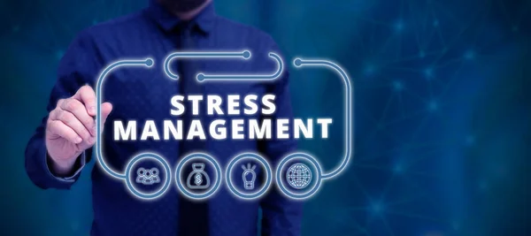 Konceptuell Bildtext Stresshantering Internet Koncept Meditation Terapi Relaxation Positivitet Sjukvård — Stockfoto