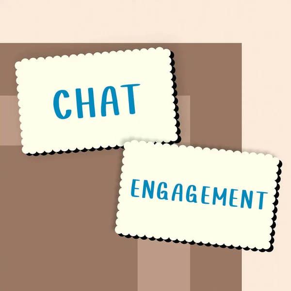 Sign Display Chat Engagement Concetto Che Significa Che Cliente Interagisce — Foto Stock