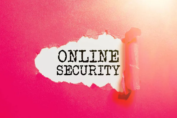 Znak Ręcznego Pisania Bezpieczeństwo Online Business Approach Act Ensure Security — Zdjęcie stockowe