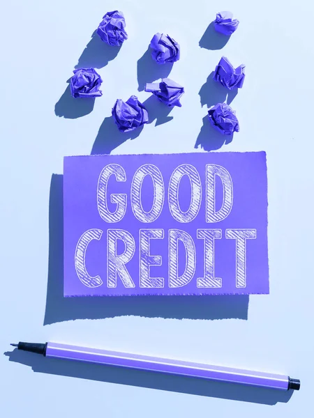 Handschrift Tekst Good Credit Business Concept Lener Heeft Een Relatief — Stockfoto