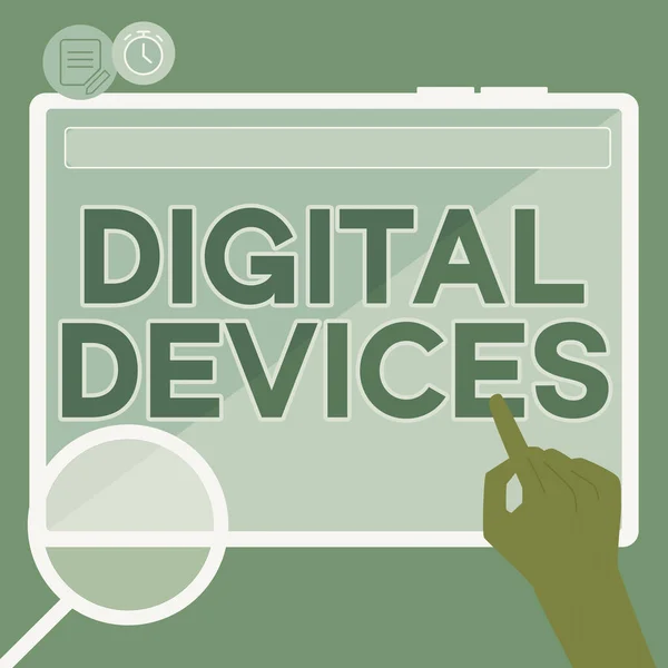 Handwriting Text Digital Devices Concept Meaning Physical Unit Equipment Contains — Stock Photo, Image