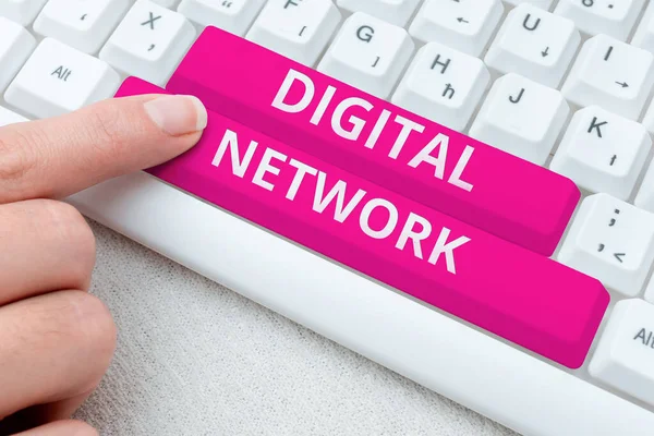 概念キャプションデジタルネットワーク デジタルスイッチングと伝送を組み込んだビジネスアプローチネットワーク — ストック写真