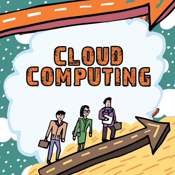 Exibição Conceitual Cloud Computing Word Escrito Armazenar Acessar Dados Programas — Fotografia de Stock