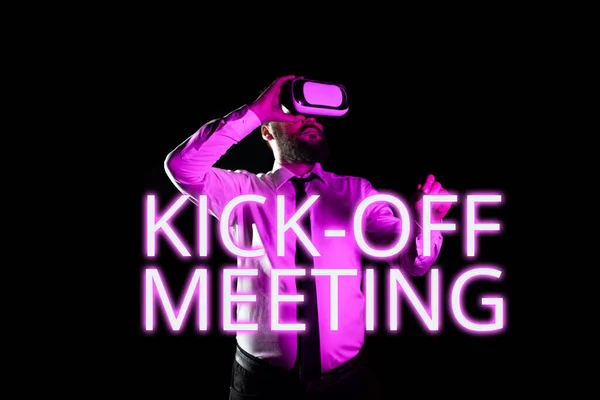 Conceptual Display Kick Meeting Conceptual Photo First Meeting Project Team — Stock Photo, Image