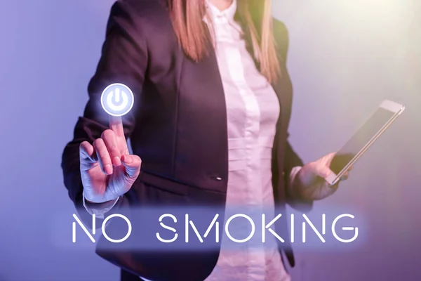 Légende Conceptuelle Smoking Concept Entreprise Utilisant Tabac Est Interdit Dans — Photo