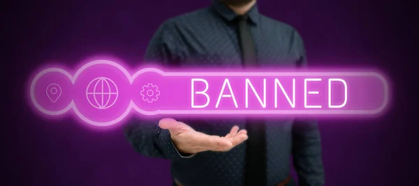 Conceptual Display Banned Concept Meaning Officially Prevent Someone Doing Something — Stock Photo, Image