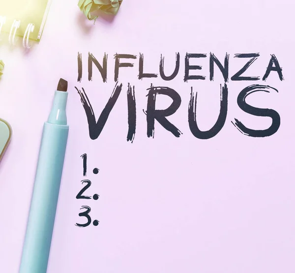 Signo Escritura Manual Virus Influenza Palabra Para Una Enfermedad Infecciosa —  Fotos de Stock