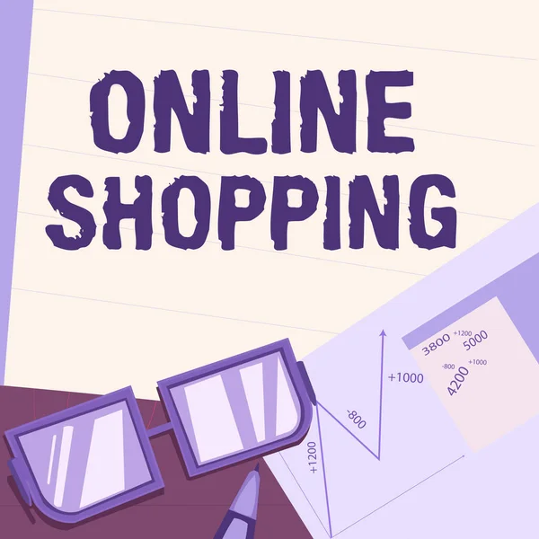 Testo Che Mostra Ispirazione Shopping Online Concetto Business Consumatori Acquistano — Foto Stock