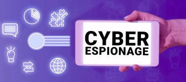 El yazısı metin Siber Casusluk, iş genel değerlendirmesi izin almadan bilgi ve sırlar elde etmek