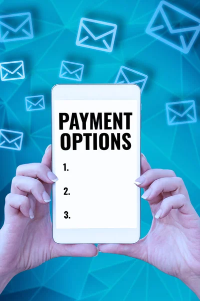 Conceptual Display Payment Options Concept Meaning Ways Customers Can Pay — Stock Photo, Image
