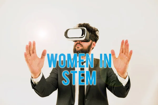 Texto Para Caligrafia Women Stem Word Science Tecnologia Engenharia Matemática — Fotografia de Stock