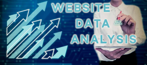 Handschriftlicher Text Website Datenanalyse Geschäftskonzeptanalyse Und Bericht Von Webdaten Zur — Stockfoto