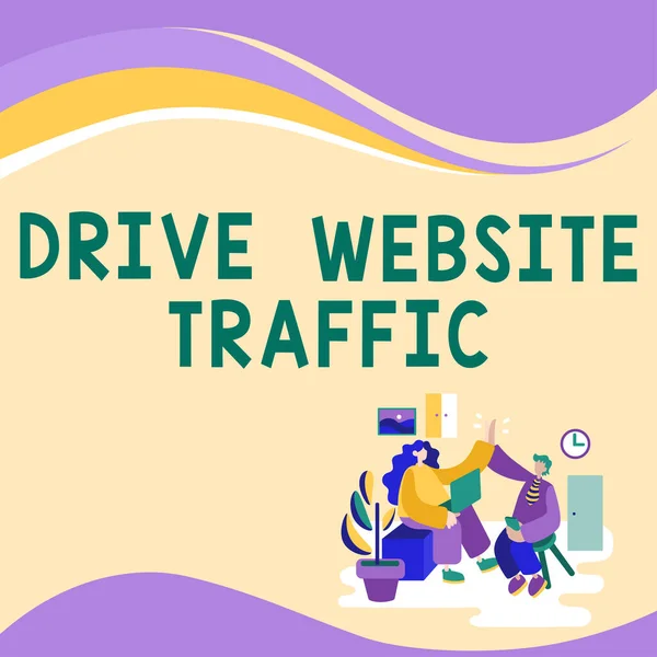 Знак Отображения Drive Website Traffic Business Showcase Увеличение Числа Посетителей — стоковое фото