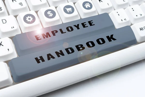 Conceptual Caption Employee Handbook Business Idea Document Manual Regulations Rules — Stock Photo, Image