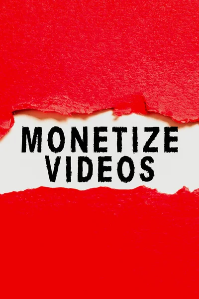 Exibição Conceitual Monetize Vídeos Internet Concept Process Earning Money Your — Fotografia de Stock