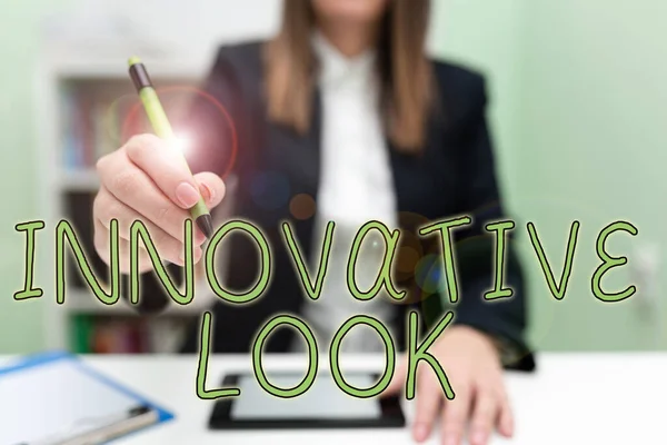 Handschrift Innovative Look Business Approach Kwaliteit Van Een Idee Dat — Stockfoto
