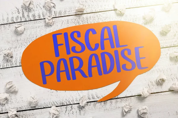 Schrijven Met Tekst Fiscal Paradise Word Tax Development Belastingtarieven Voor — Stockfoto