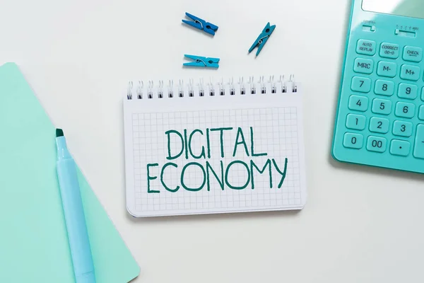 Konzeptionelle Bildunterschrift Digitale Wirtschaft Geschäftsidee Wirtschaftsaktivitäten Die Auf Digitalen Technologien — Stockfoto