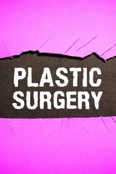Text Bildtext Presenterar Plastikkirurgi Internet Concept Reparera Delar Kroppen Genom — Stockfoto