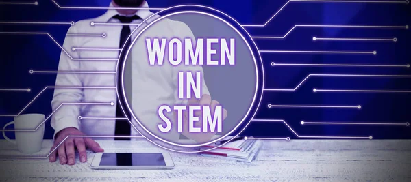 Rukopis Text Ženy Stonku Slovo Pro Vědu Technologie Inženýrství Matematika — Stock fotografie