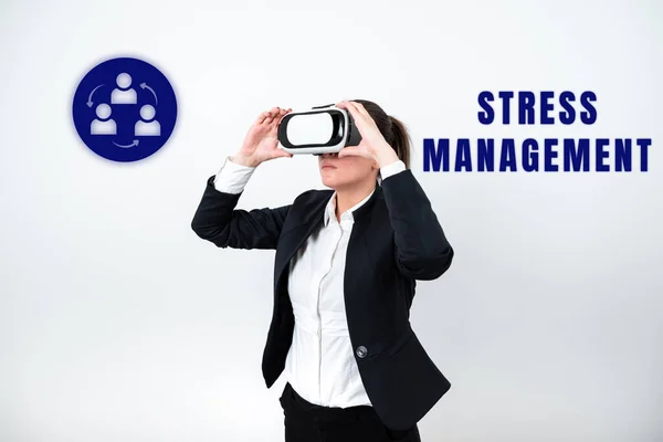Handschrift Stress Management Internet Concept Meditatie Therapie Ontspanning Positiviteit Gezondheidszorg — Stockfoto