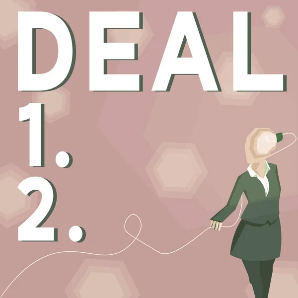 Text Rukopisu Deal Concept Meaning Dohoda Uzavřená Dvěma Nebo Více — Stock fotografie