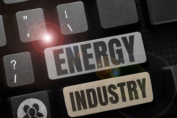Texto Que Muestra Inspiración Industria Energía Enfoque Empresarial Industrias Involucradas — Foto de Stock