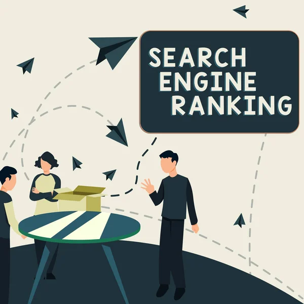 Conceptual Caption Search Engine Ranking Internet Concept Rank Kterém Místě — Stock fotografie