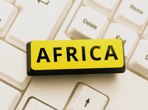 Konceptuální Titulek Afrika Konceptuální Fotosvěty Druhý Největší Druhý Nejlidnatější Kontinent — Stock fotografie
