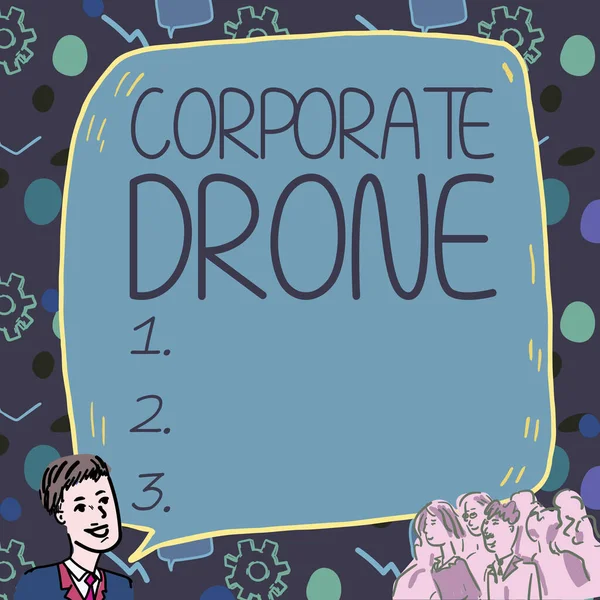 Inspiration Zeigt Zeichen Corporate Drone Business Überblick Unbemannte Luftfahrzeuge Zur — Stockfoto