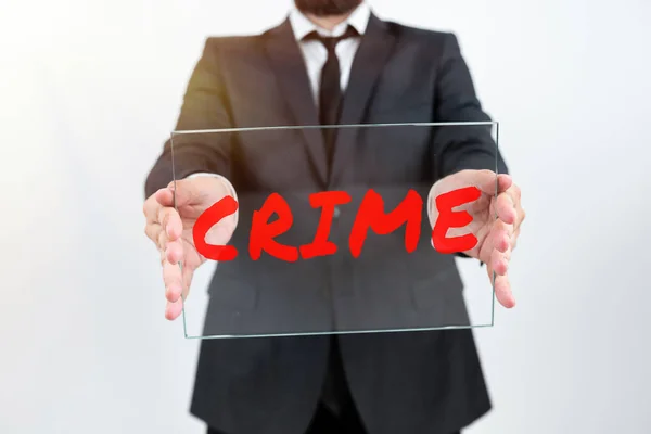 Writing Displaying Text Crime Internet Concept Federal Offense Actions Illegal — Stock Photo, Image