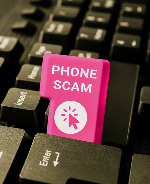 Inspirasi Menunjukkan Tanda Phone Scam Tinjauan Bisnis Mendapatkan Panggilan Yang — Stok Foto