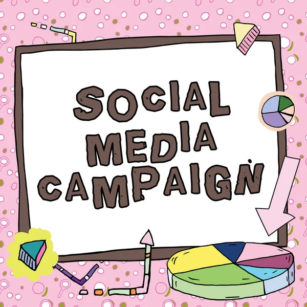 Didascalia Testo Che Presenta Social Media Campaign Word Written Use — Foto Stock