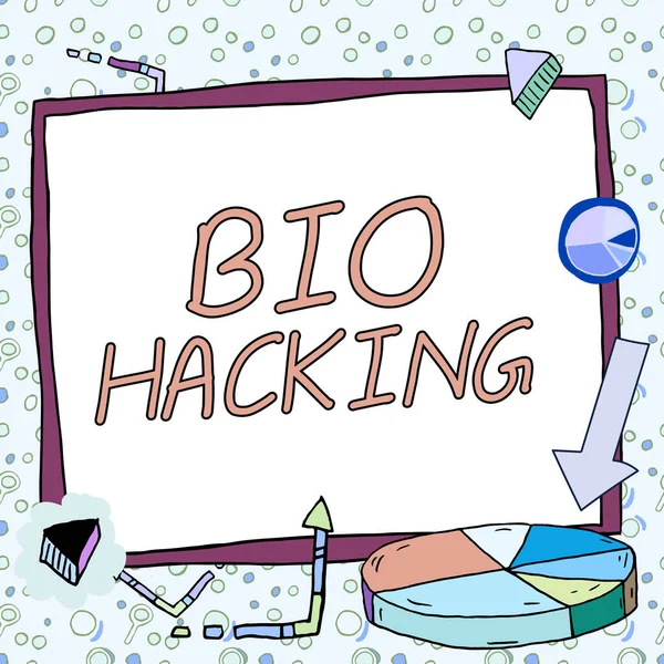 Zeichen Für Bio Hacking Wort Über Die Experimentelle Nutzung Genetischen — Stockfoto