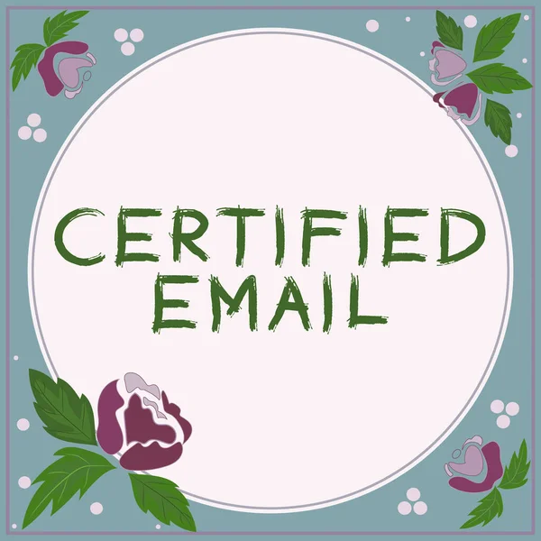 Hand writing sign Certified Email, Business approach email whose sending is certified by a neutral thirdparty