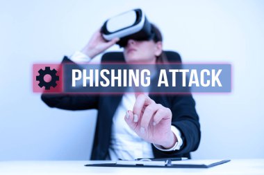 Hassas ve gizli bilgi edinmek için metin Phishing Attack, iş konsepti yazılıyor