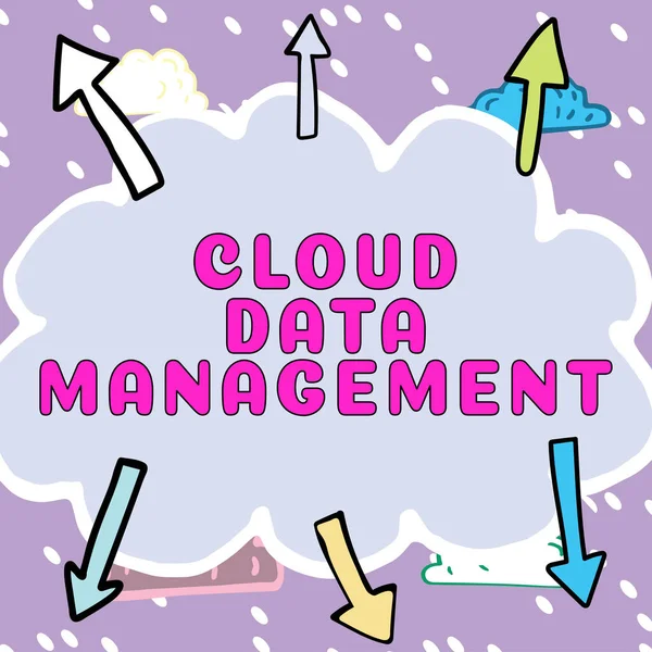 Bulut Veri Yönetimini Gösteren Metin Işareti Nternet Kavramı Bulut Platformları — Stok fotoğraf
