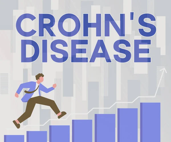 Tanda Yang Menampilkan Crohn Disease Pendekatan Bisnis Penyakit Peradangan Kronis — Stok Foto