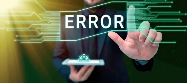 Text Sign Showing Error Word Written Mistake Condition Being Wrong — Stock Photo, Image