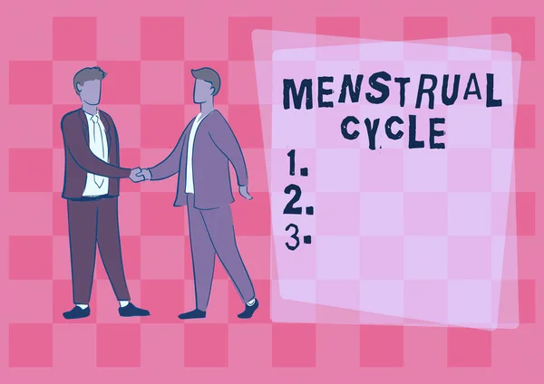 Signo Que Muestra Ciclo Menstrual Concepto Que Significa Ciclo Mensual — Foto de Stock